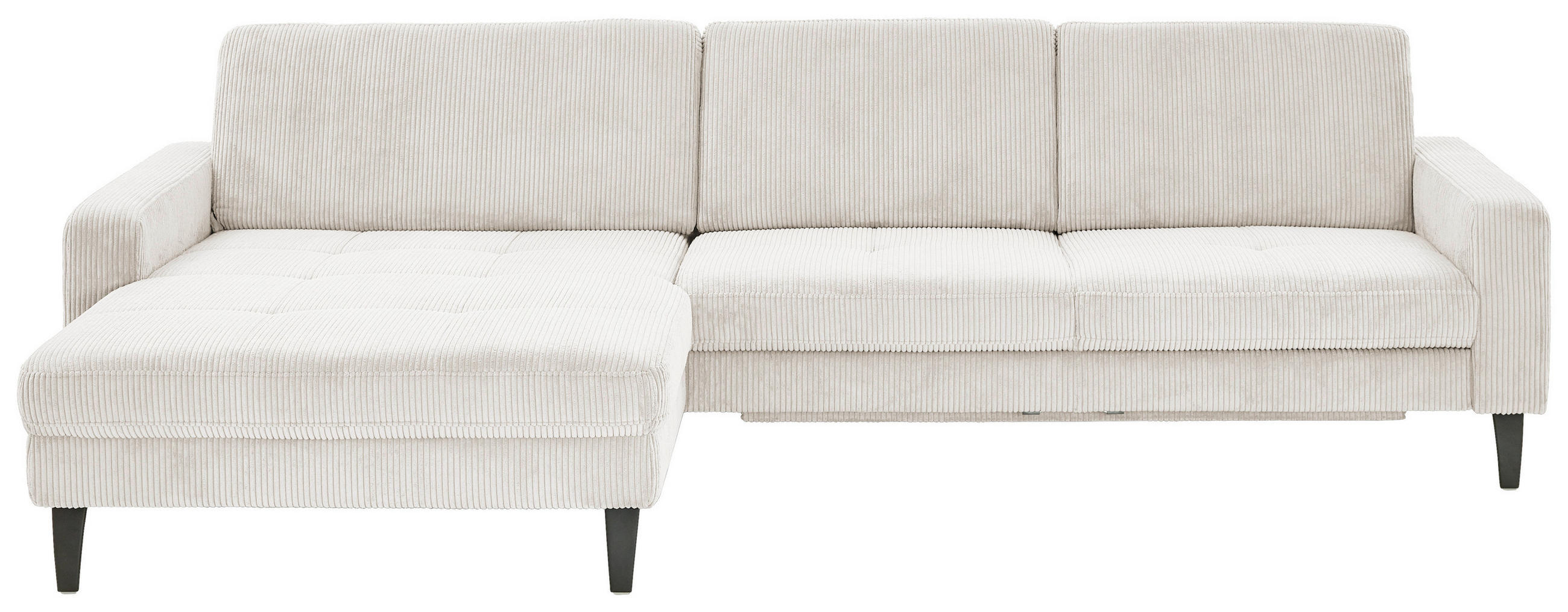 ECKSOFA in Cord Beige  177/302 cm  - Beige/Schwarz, MODERN, Textil/Metall (177/302cm) - Beldomo Style