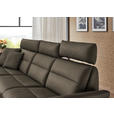 ECKSOFA in Echtleder Graubraun  169/298 cm  - Graubraun/Schwarz, Design, Leder/Metall (169/298cm) - Dieter Knoll