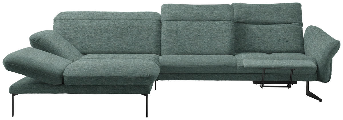 ECKSOFA in Webstoff Türkis  - Türkis/Anthrazit, Design, Textil/Metall (203/299cm) - Himolla