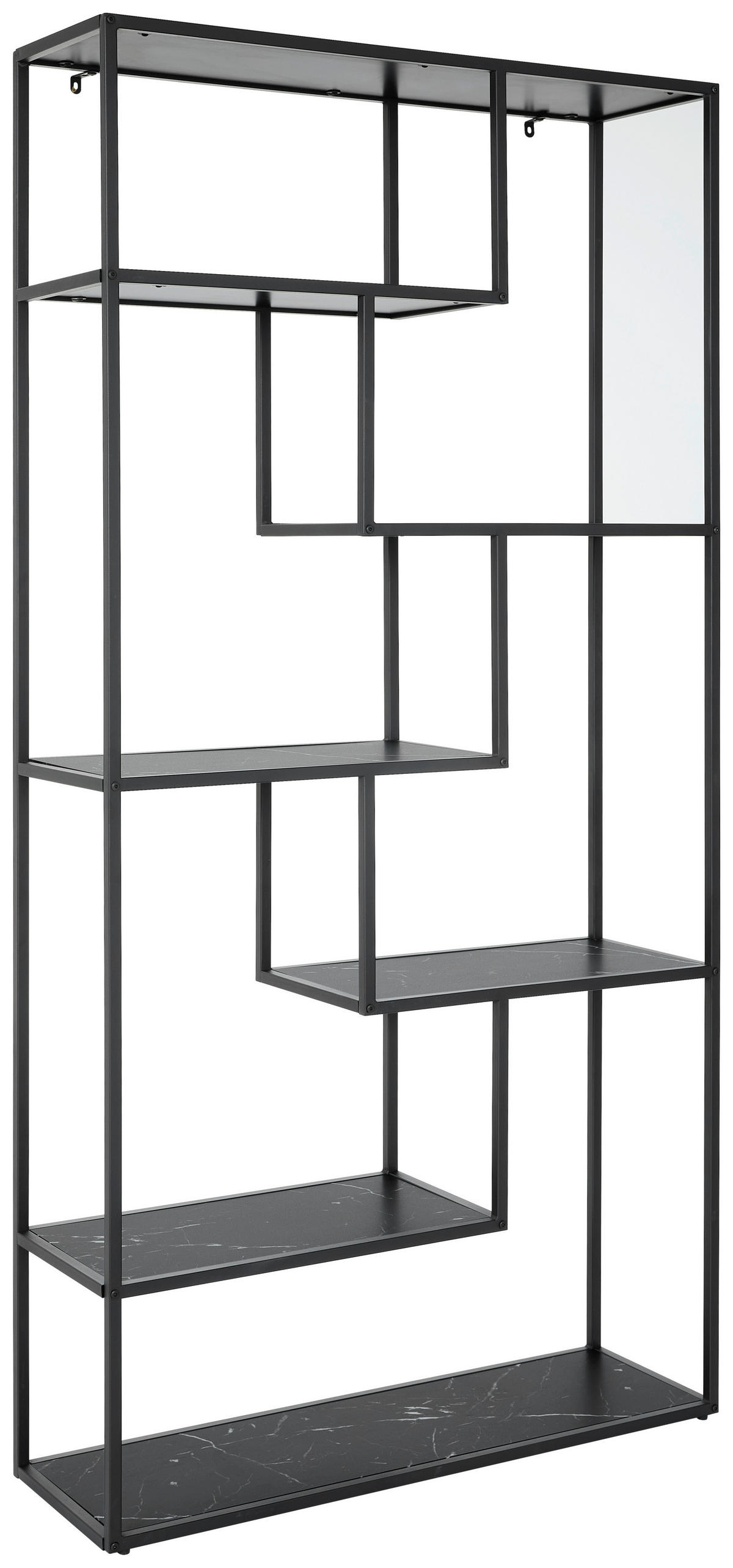 REGAL Schwarz  - Schwarz, Design, Holzwerkstoff/Metall (100/200/32cm) - MID.YOU