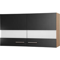 KÜCHENOBERSCHRANK 100/56,1/34,6 cm  in Schwarz, Eichefarben  - Eichefarben/Silberfarben, Basics, Glas/Holzwerkstoff (100/56,1/34,6cm) - Respekta