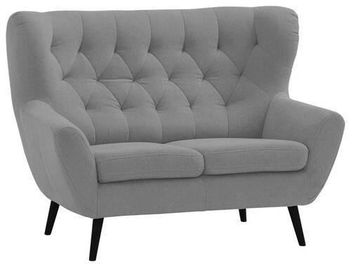 2-SITZER-SOFA in Flachgewebe Grau  - Schwarz/Grau, Design, Holz/Textil (137/101/95cm) - Stylife