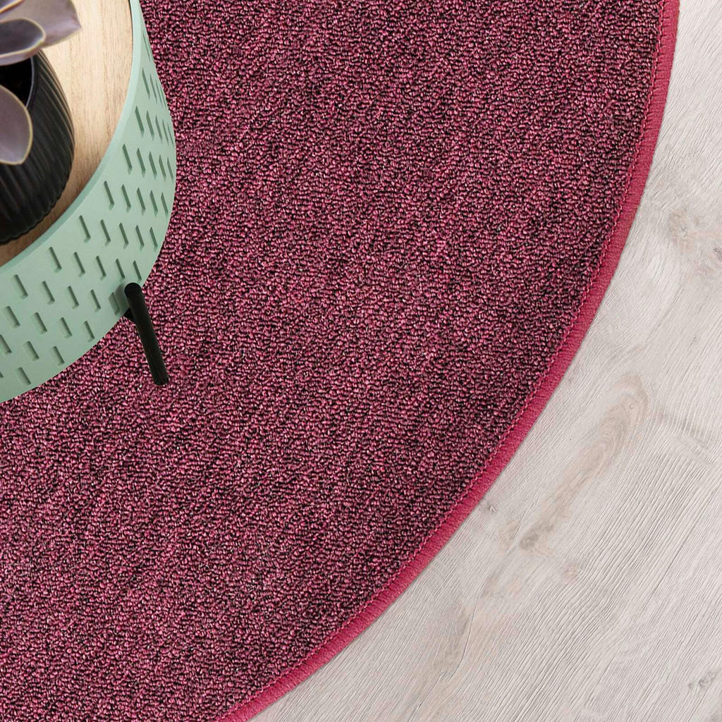 Thumbnail - Floordirekt Webteppich London, Rot, Textil, Uni, rund, pflegeleicht, Teppiche & Böden, Teppiche, Moderne Teppiche