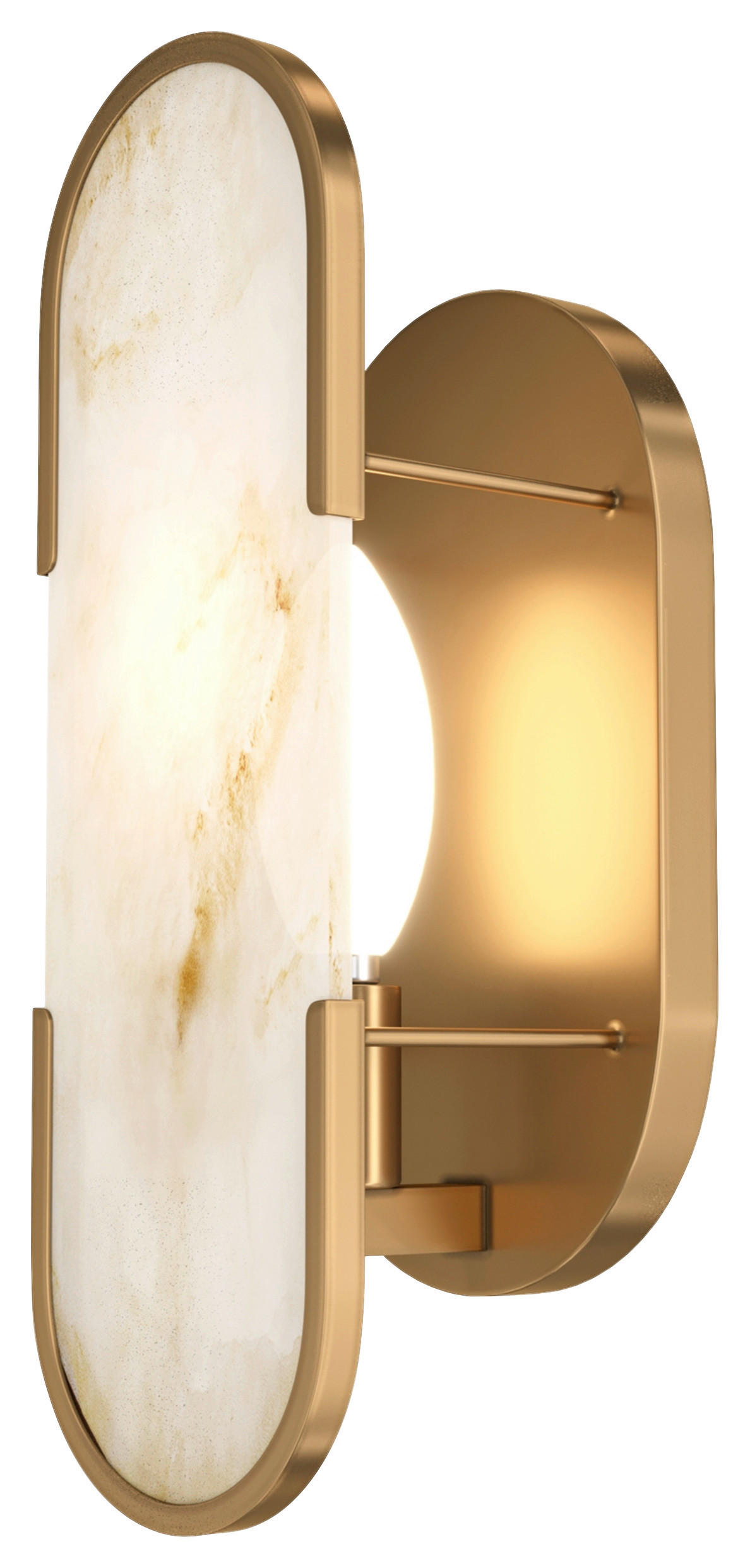 WANDLEUCHTE 9,6/29,5/12 cm   - Goldfarben, Basics, Stein/Metall (9,6/29,5/12cm) - MAYTONI