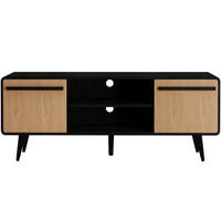 LOWBOARD Chantal  in 140/53/39 cm  - Schwarz/Naturfarben, Design, Holzwerkstoff (140/53/39cm) - MID.YOU
