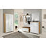 GARDEROBENSCHRANK Eiche furniert lackiert Eichefarben, Weiß - Chromfarben/Eichefarben, Design, Glas/Holz (90/193/37cm) GARDEROBENSCHRANK Eiche furniert lackiert Eichefarben, Weiß - Chromfarben/Eichefarben, Design, Glas/Holz (90/193/37cm)