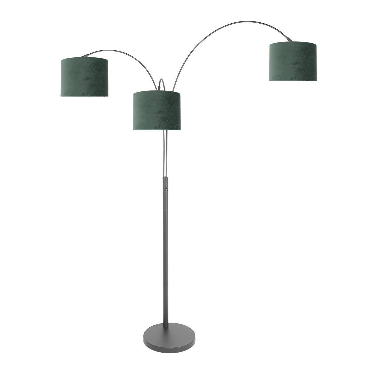 STEHLEUCHTE SPARKLED LIGHT 30/180/75 cm  - Schwarz/Grün, Trend, Leder/Metall (30/180/75cm)