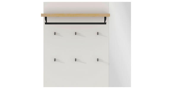 GARDEROBENPANEEL 119,6/122,8/30 cm - Wildeiche/Weiß, Design, Glas/Holz (119,6/122,8/30cm) - Moderano