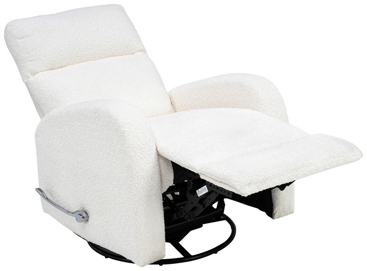 FERNSEHSESSEL in Bouclé Creme  - Creme/Schwarz, Konventionell, Textil/Metall (73/102-82/97-162cm) - MID.YOU