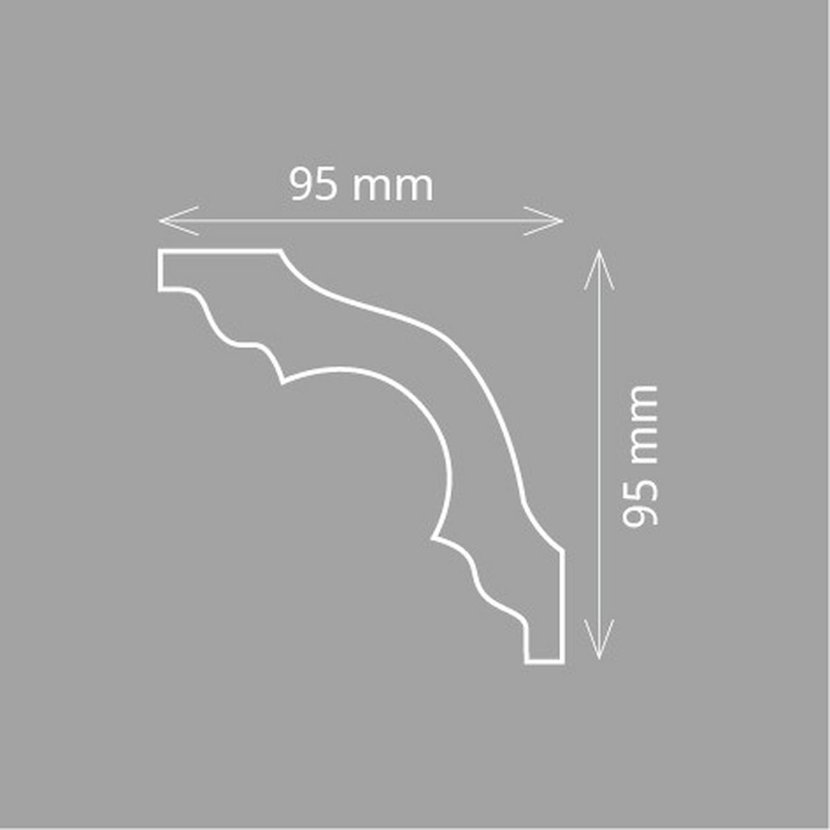 ZIERLEISTE 200/9,5/9,5 cm Weiß Kunststoff  - Weiß, Design, Kunststoff (200/9,5/9,5cm)