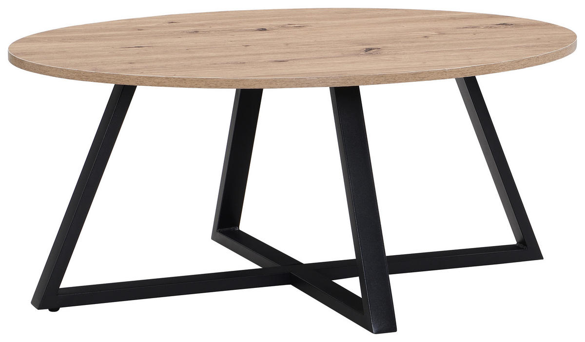 KONFERENČNÝ STOLÍK, čierna, dub artisan, kov, kompozitné drevo, 90/70/39 cm - čierna/dub artisan, Design, kov/kompozitné drevo (90/70/39cm) - Boxxx