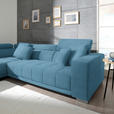 ECKSOFA  in Mikrofaser Pastellblau  207/301 cm  - Chromfarben/Pastellblau, Design, Textil/Metall (207/301cm) - Xora
