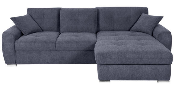 ECKSOFA in Mikrofaser Blau  - Chromfarben/Blau, MODERN, Kunststoff/Textil (276/193cm) - Hom`in