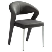 STUHL Webstoff Edelstahlfarben, Grau - Edelstahlfarben/Grau, MODERN, Textil/Metall (58/83/61cm) - NOVEL