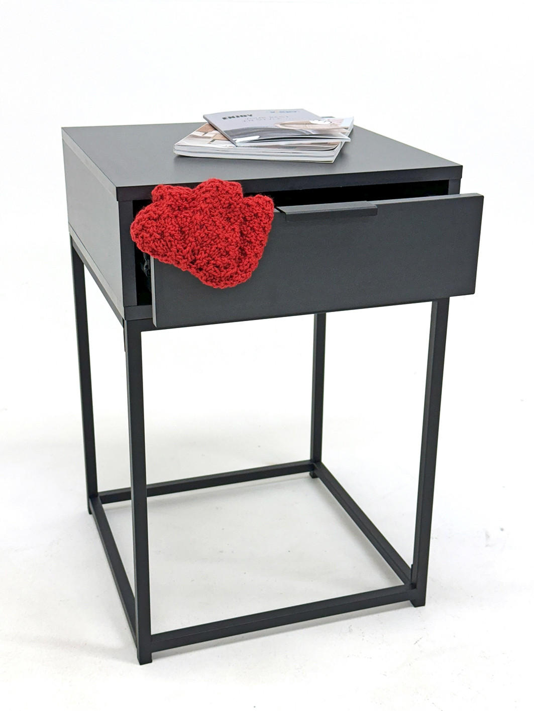 NACHTSCHRANK 40/60/40 cm - Anthrazit, MODERN, Holzwerkstoff/Metall (40/60/40cm)