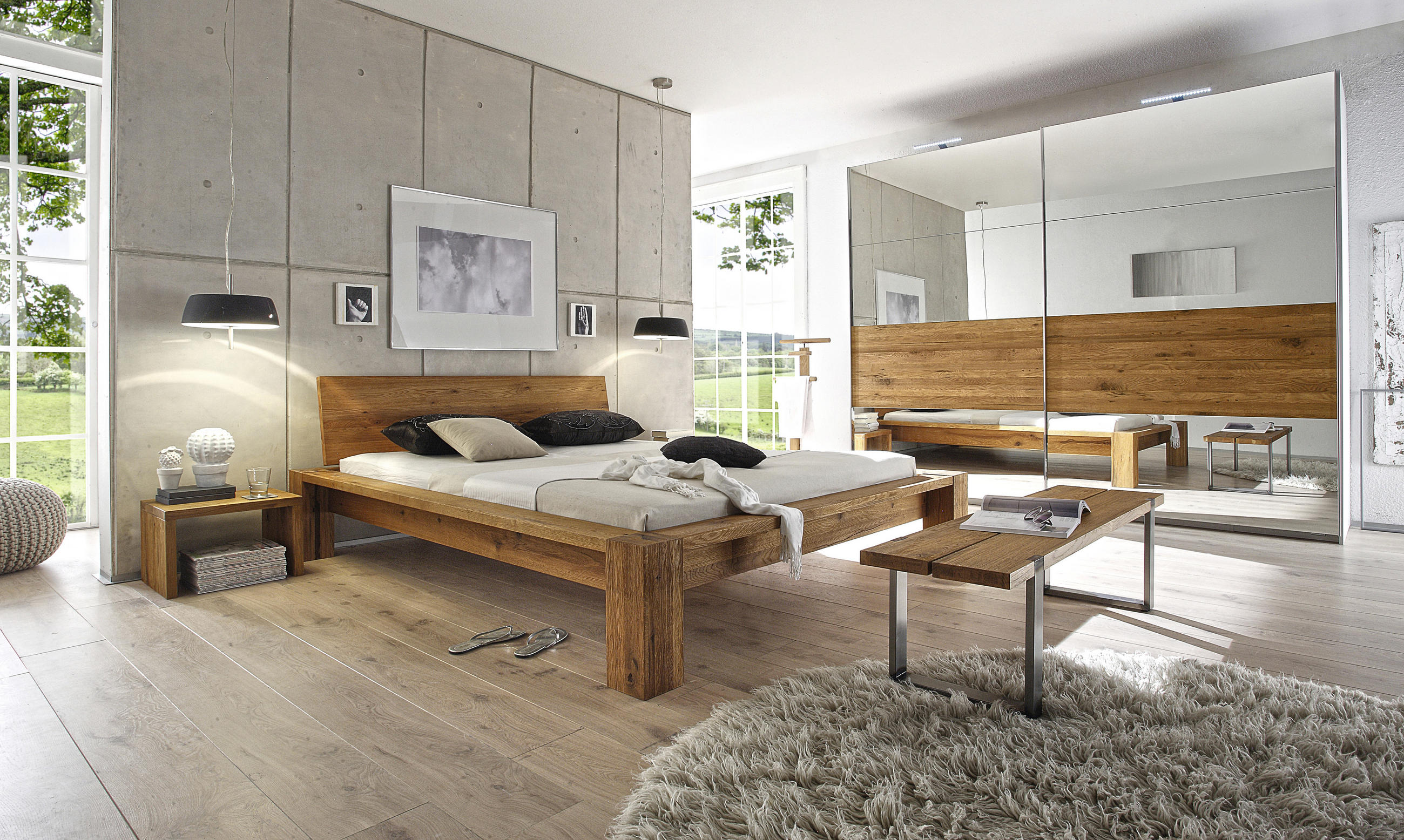 BALKENBETT 140/200 cm  in Eichefarben  - Eichefarben, Design, Holz (140/200cm) - Hasena