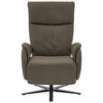 RELAXSESSEL in Leder Graubraun  - Graubraun/Schwarz, Design, Leder/Metall (70/117/85cm) - Dieter Knoll