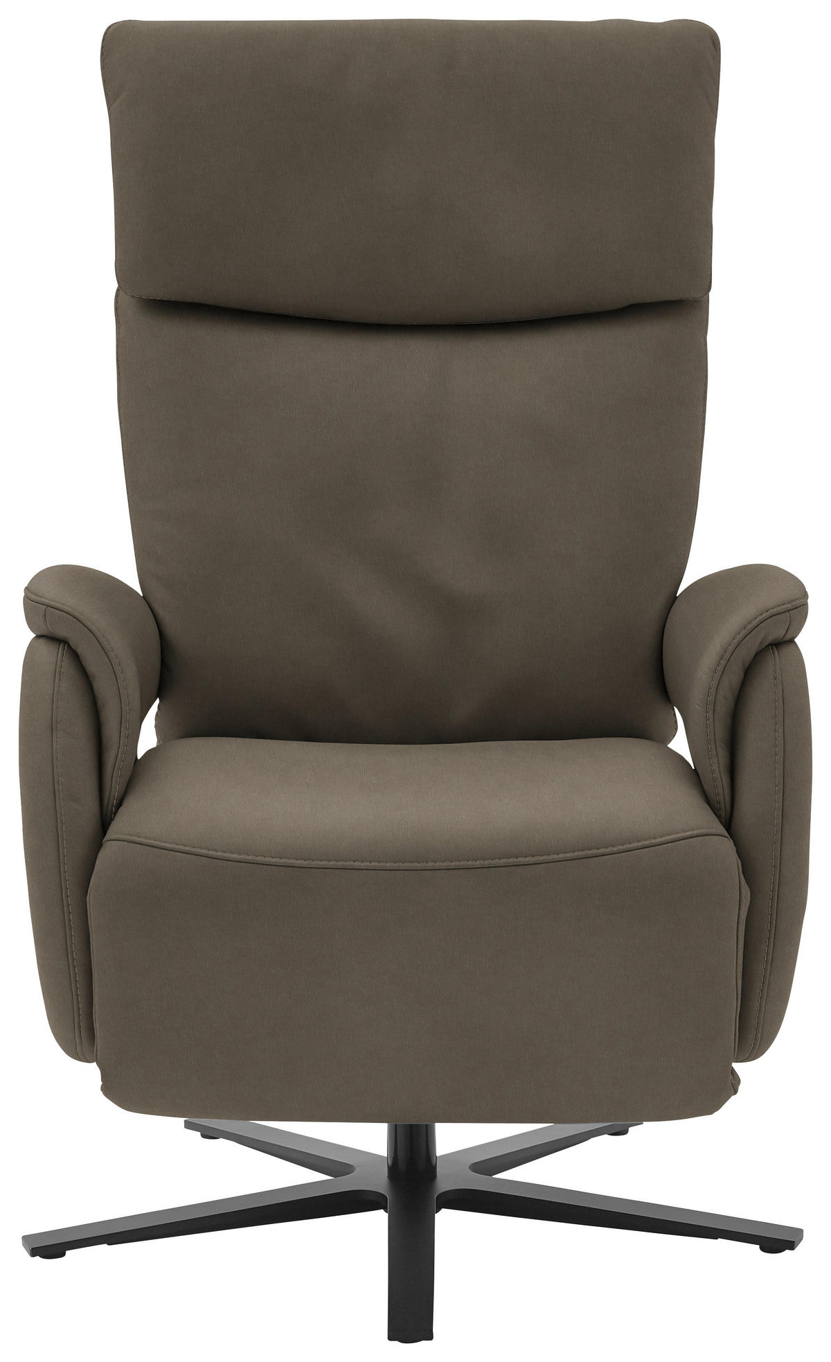 RELAXSESSEL in Leder Graubraun  - Graubraun/Schwarz, Design, Leder/Metall (70/117/85cm) - Dieter Knoll
