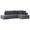 KUTNA GARNITURA tekstil  tamno siva   - tamno siva/crna, Konvencionalno, tekstil/plastika (295/200cm) - Carryhome