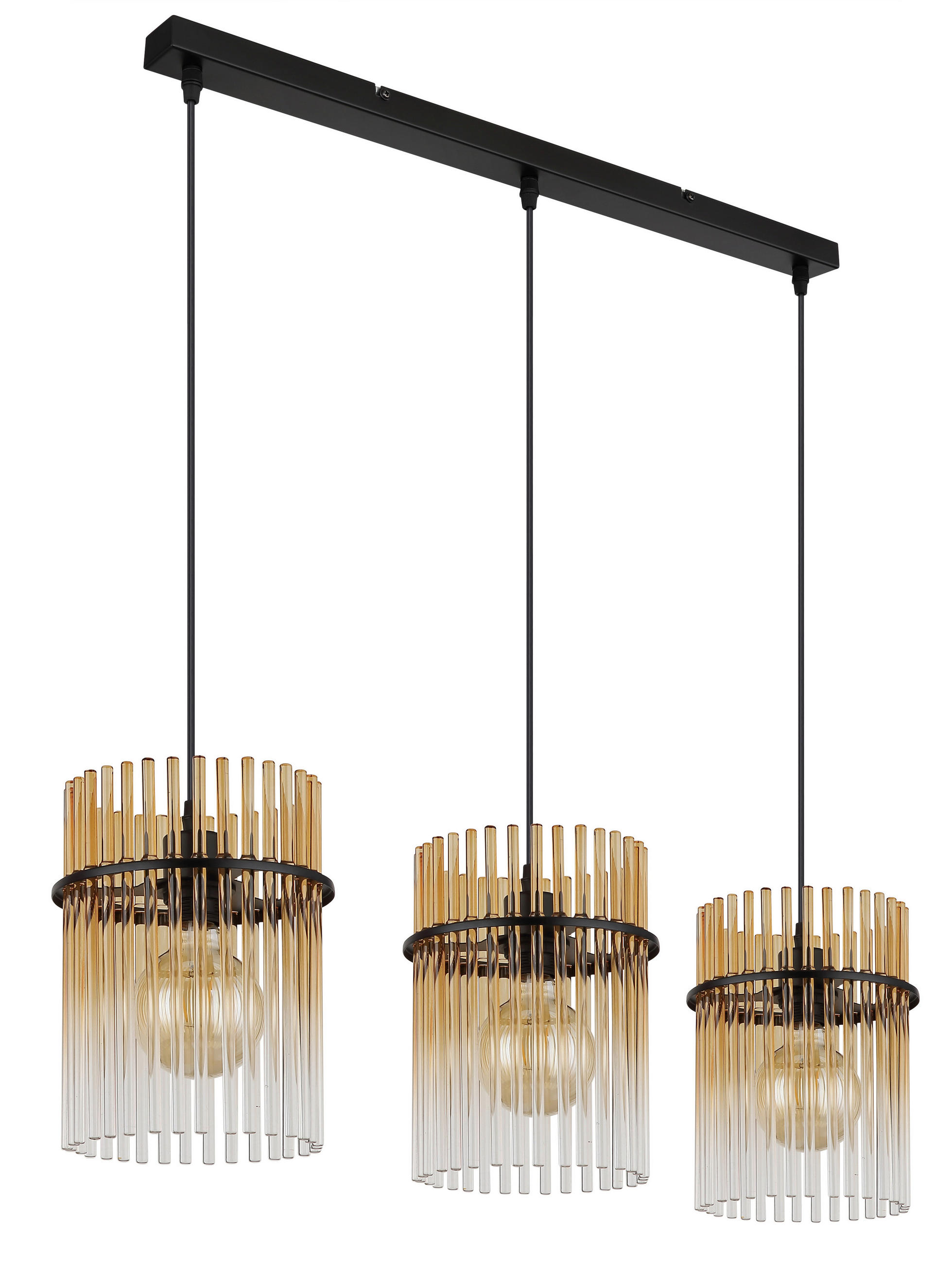 HÄNGELEUCHTE GORLEY 80/20/140 cm   - Klar/Bernsteinfarben, Basics, Glas/Kunststoff (80/20/140cm) - Globo