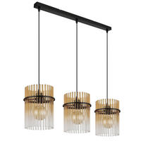 HÄNGELEUCHTE GORLEY 80/20/140 cm   - Klar/Bernsteinfarben, Basics, Glas/Kunststoff (80/20/140cm) - Globo
