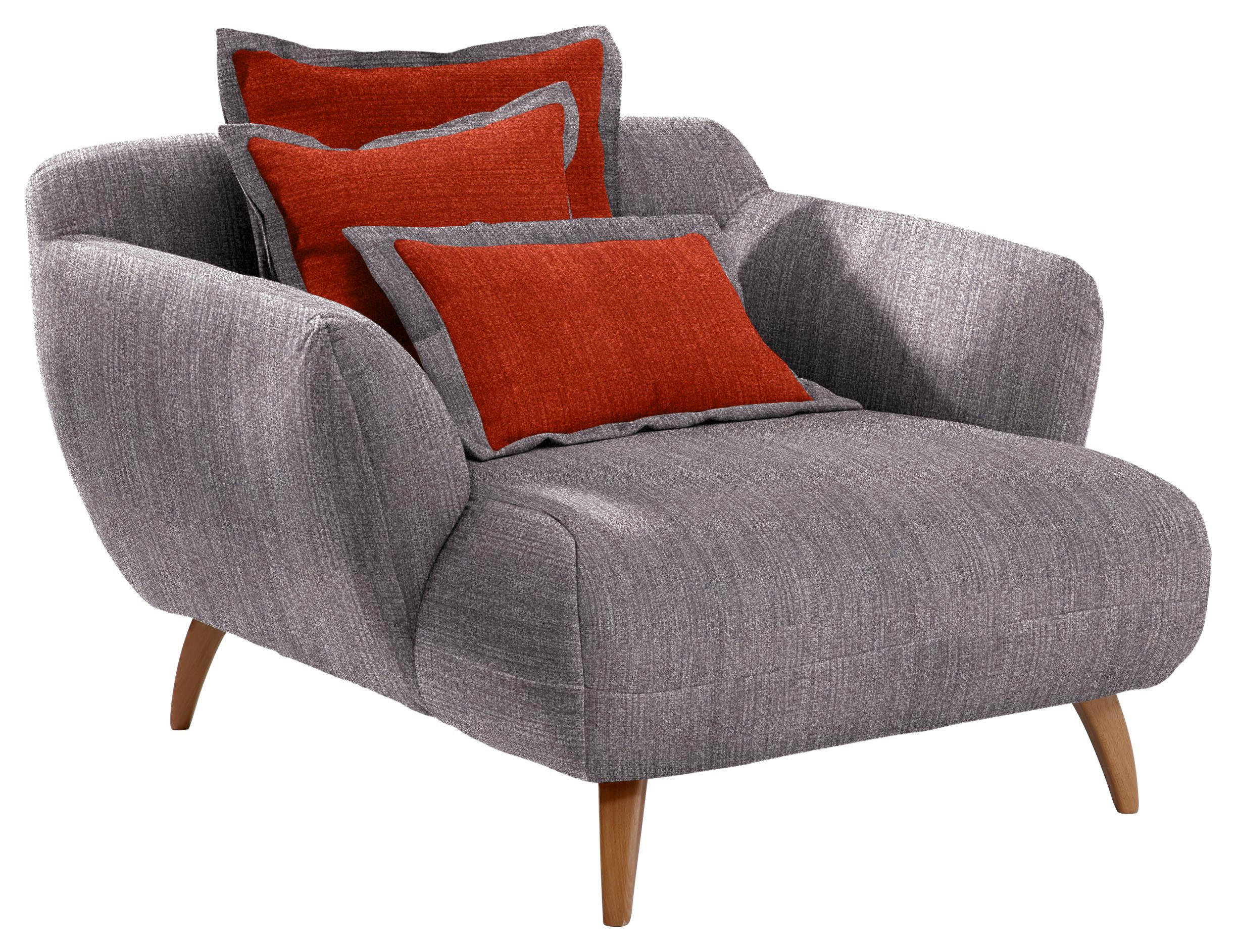 BIG Sessel in Textil Rot, Dunkelgrau