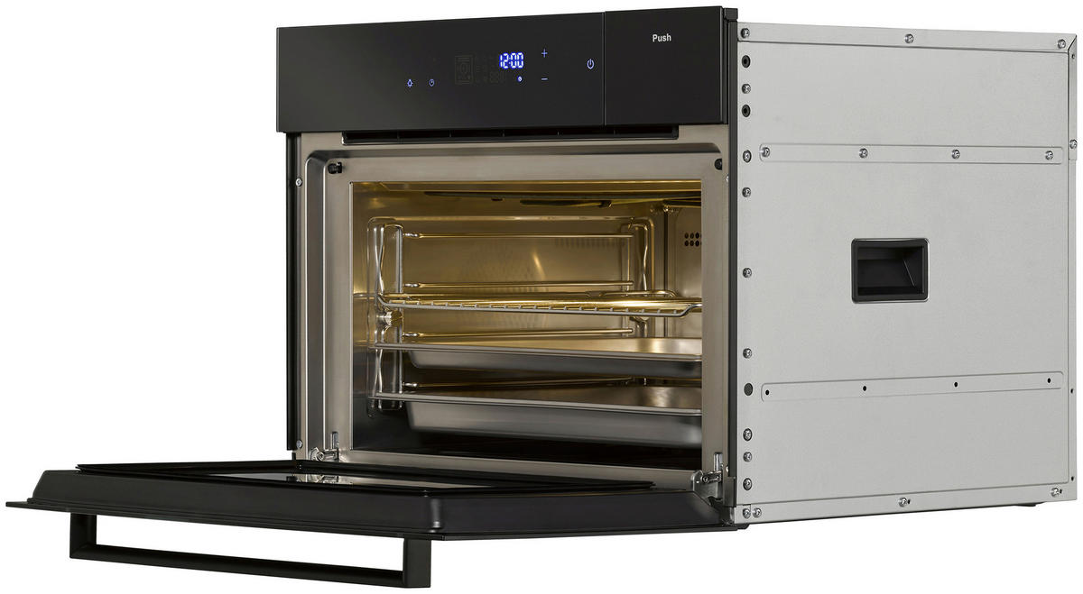 EINBAUDAMPFGARER SteamMaster E56  - Edelstahlfarben/Schwarz, Basics, Glas/Metall (59,5/45,5/55,0cm) - CASO Design