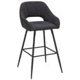 BARHOCKER in Metall, Textil Anthrazit, Schwarz  - Anthrazit/Schwarz, Design, Textil/Metall (53/103/56cm) - Carryhome