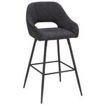 BARHOCKER in Metall, Textil Anthrazit, Schwarz  - Anthrazit/Schwarz, Design, Textil/Metall (53/103/56cm) - Carryhome