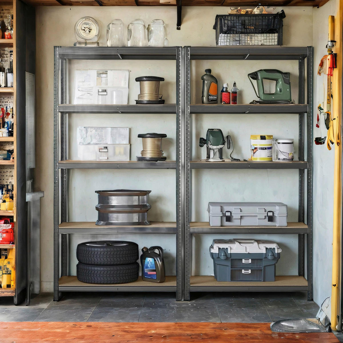 SCHWERLASTREGAL 100/200/50 cm  - Naturfarben/Grau, Basics, Holzwerkstoff/Metall (100/200/50cm)