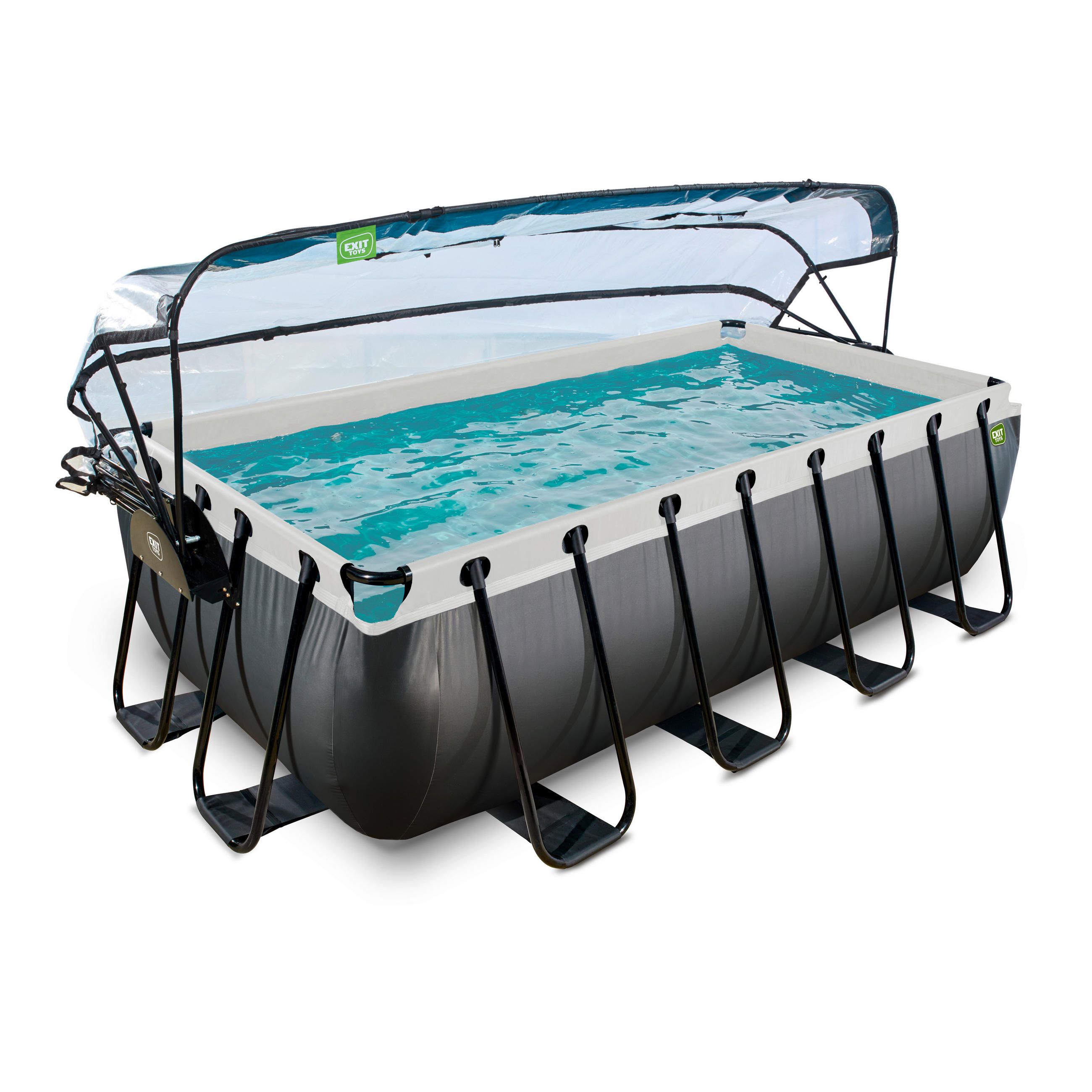POOL-SET 400/200/100 cm  - Schwarz, KONVENTIONELL, Kunststoff (400/200/100cm) - EXIT Toys