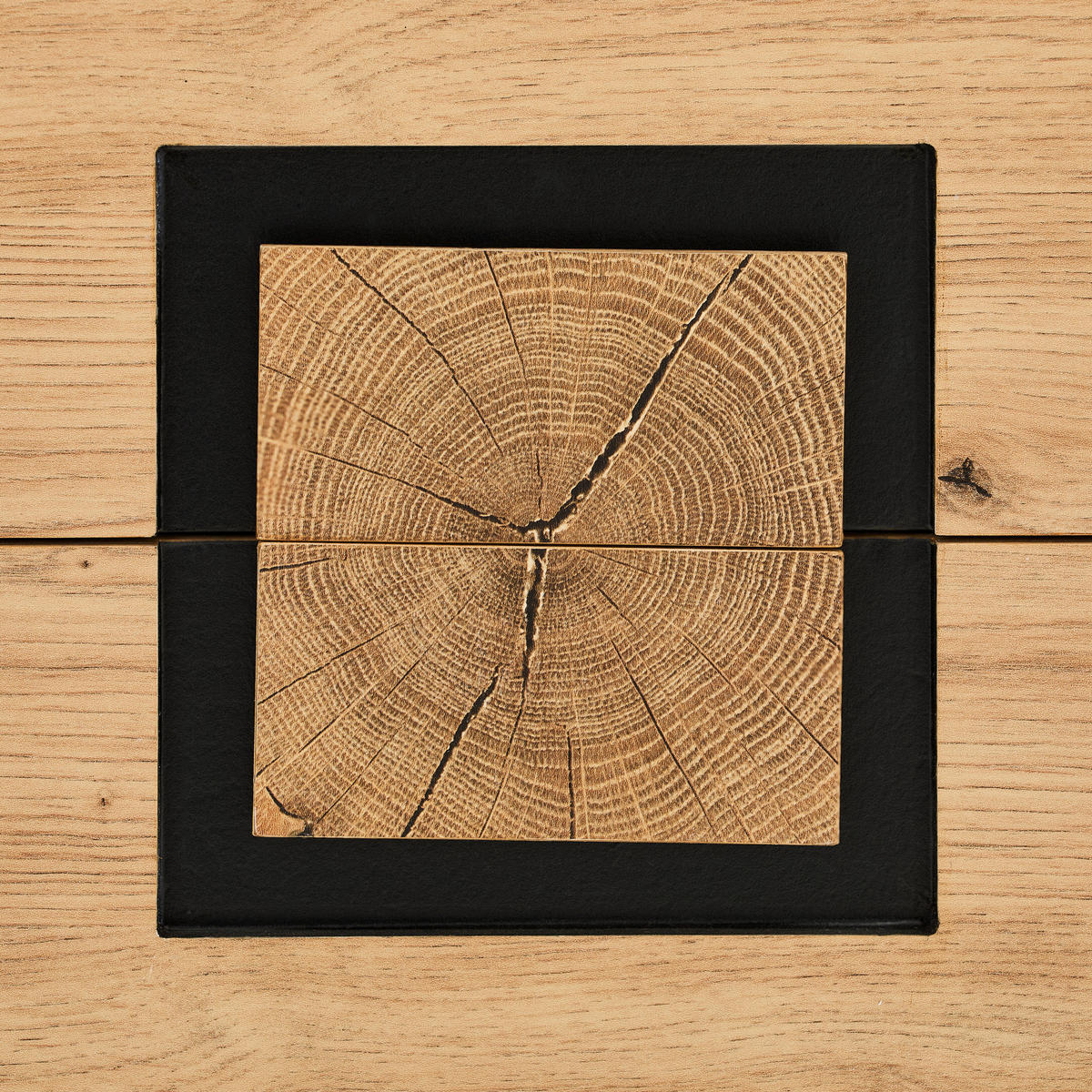 SCHMINKTISCH 110/40/132 cm, Schwarz, Eichefarben  - Eichefarben/Schwarz, KONVENTIONELL, Glas/Holzwerkstoff (110/40/132cm) - Xora