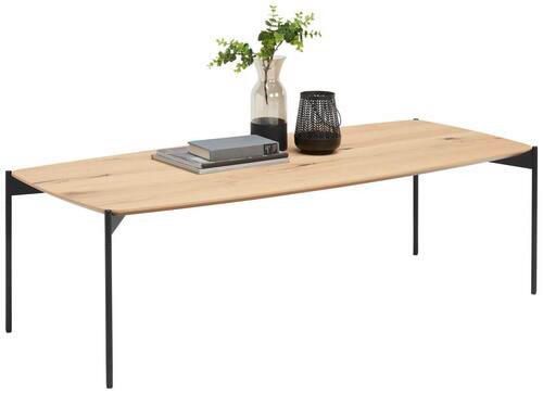 COUCHTISCH Eiche furniert 139/60/35 cm rechteckig Eichefarben, Schwarz  - Eichefarben/Anthrazit, Design, Holz/Metall (139/60/35cm) - Venjakob