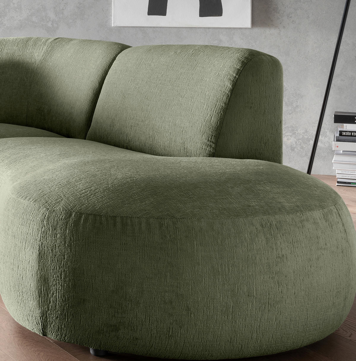 CloseUp von Livetastic ECKSOFA Grün Mikrofaser.