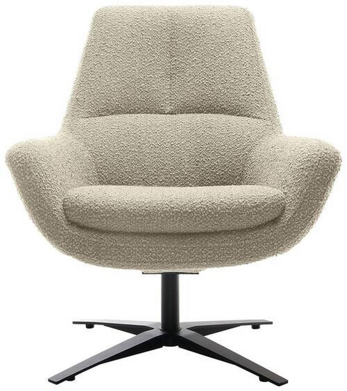 SESSEL in Bouclé Beige  - Beige/Schwarz, Modern, Textil/Metall (81/92/83cm) - Trendmanufaktur