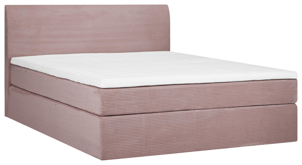 POSTEL BOXSPRING, 160/200 cm, růžová - růžová/černá, Konvenční, dřevo/textil (160/200cm) - Carryhome