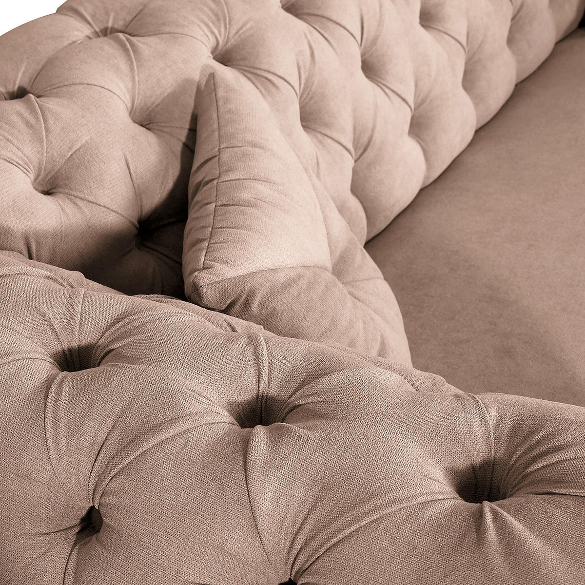 3-SITZER-SOFA in Mikrofaser Rosa  - Braun/Rosa, Design, Holz/Textil (232/79/97cm) - Livetastic