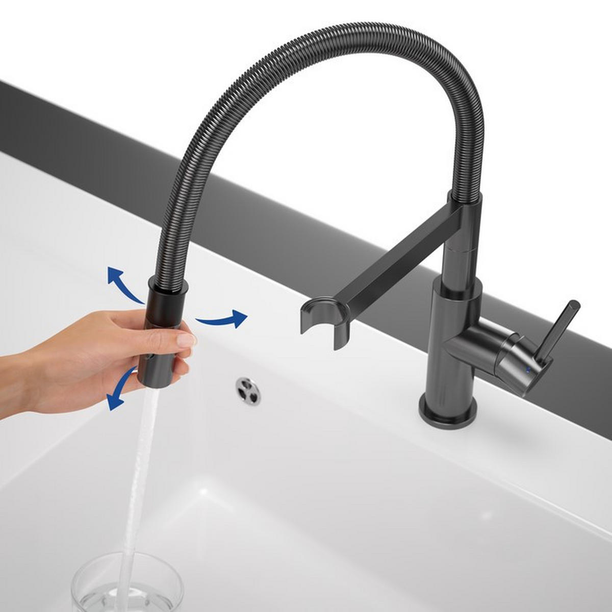 KÜCHENARMATUR - Anthrazit, Basics, Metall (4,2/40/22cm) - Villeroy & Boch