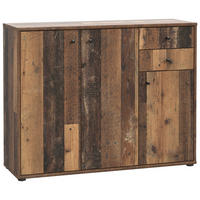 KOMMODE , 108,8/85,5/34,8 cm, 2 Schublade(n)  - Dunkelbraun/Graubraun, Design, Holzwerkstoff (108,8/85,5/34,8cm)