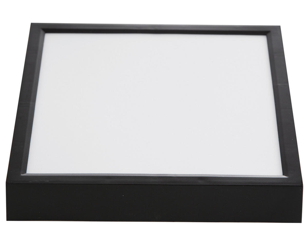 LED-DECKENLEUCHTE 30/30/3,6 cm   - Opal/Schwarz, Basics, Kunststoff/Metall (30/30/3,6cm) - Globo