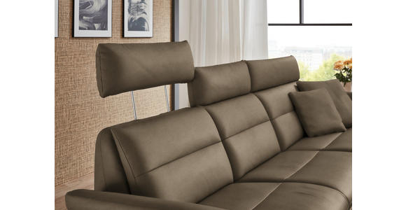 ECKSOFA in Echtleder Hellbraun 300/157 cm - Hellbraun/Schwarz, Design, Leder/Metall (300/157cm) - Dieter Knoll