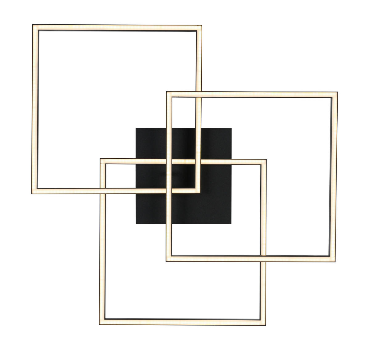 LED PLAFONJERA  - bela/crna, Trendi, metal/plastika (70/70/9cm) - Novel