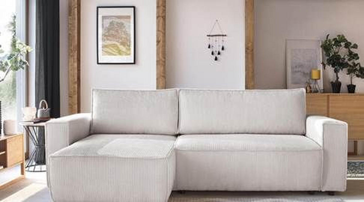 SJEDEĆA GARNITURA tekstil  bež   - bež, Moderno, tekstil (255/160cm) - Hom`in
