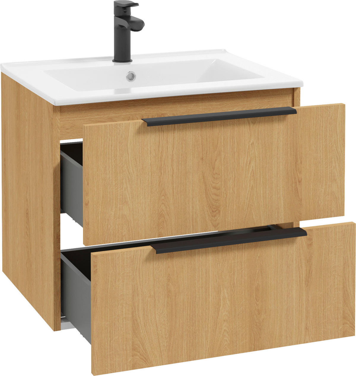 WASCHTISCHKOMBI 62 cm  - Eichefarben/Anthrazit, MODERN, Keramik/Holzwerkstoff (62cm) - MID.YOU