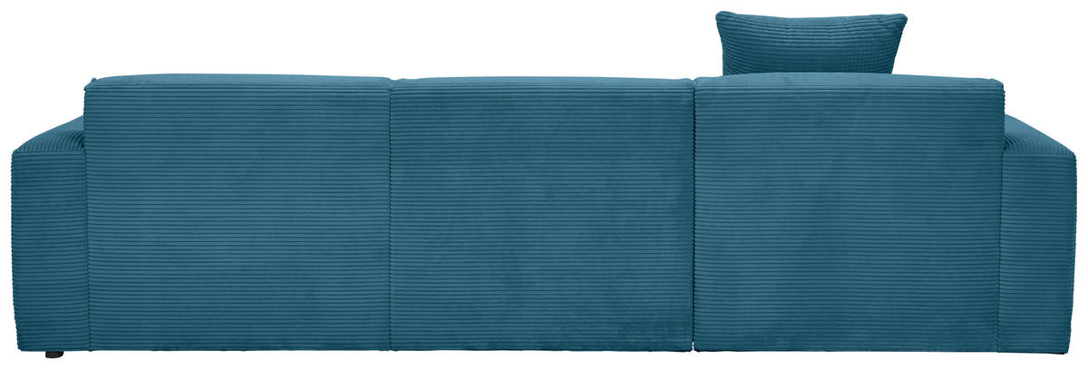 ECKSOFA in Cord Hellblau  - Schwarz/Hellblau, Design, Kunststoff/Textil (196/303cm) - Livetastic