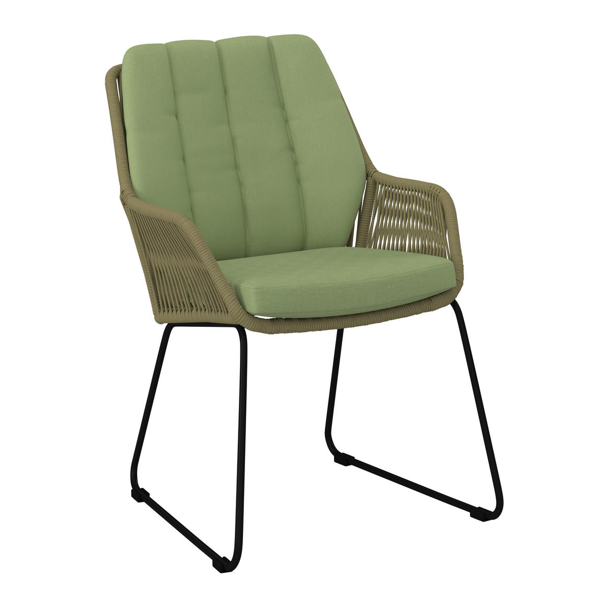 VRTNI SEDEŽ  aluminij, jeklo temno zelena  - črna/bela, Moderno, kovina/umetna masa (59/87/68cm) - Ambia Garden