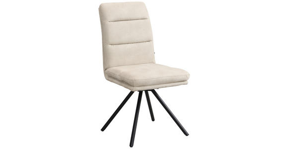 STUHL - Beige/Schwarz, Design, Textil/Metall (46/92,5/65cm) - Cantus