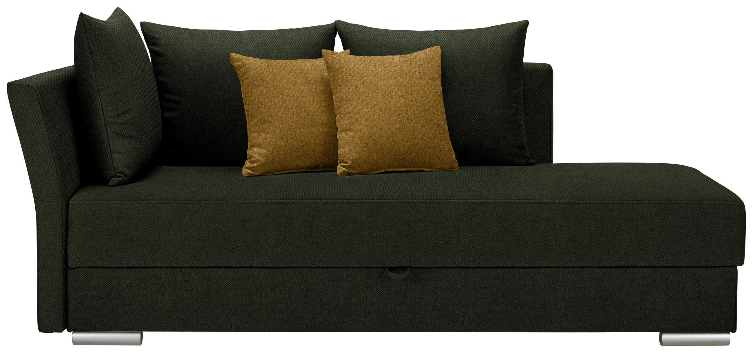 LIEGE  in Webstoff Dunkelgrün  - Chromfarben/Dunkelgrün, Design, Kunststoff/Textil (220/93/100cm) - Xora