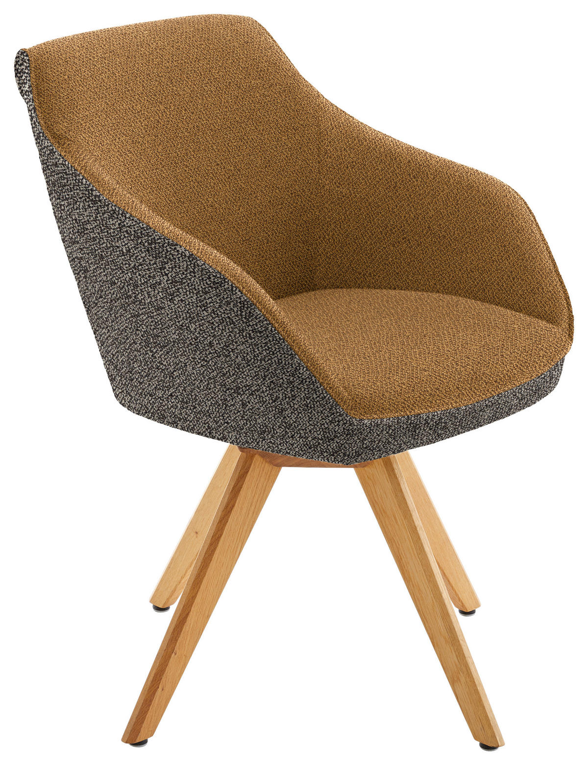 ARMLEHNSTUHL  in Flachgewebe  - Currygelb/Eichefarben, Design, Holz/Textil (60/84/68cm) - Koinor
