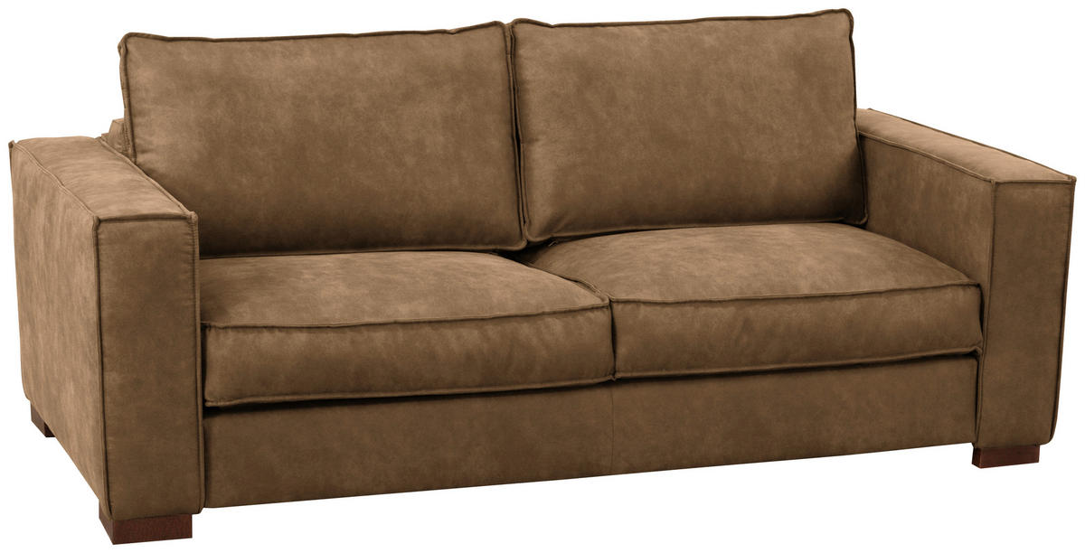 SCHLAFSOFA in Mikrofaser Braun  - Dunkelbraun/Braun, Design, Holz/Textil (203/85/99cm) - MID.YOU